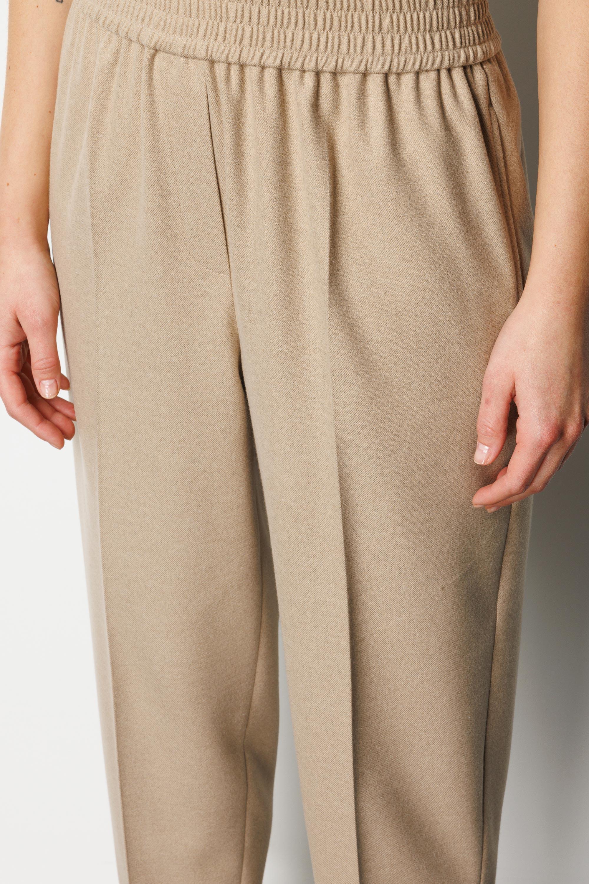 Elastan Kemerli Yırtmaçlı Pantolon