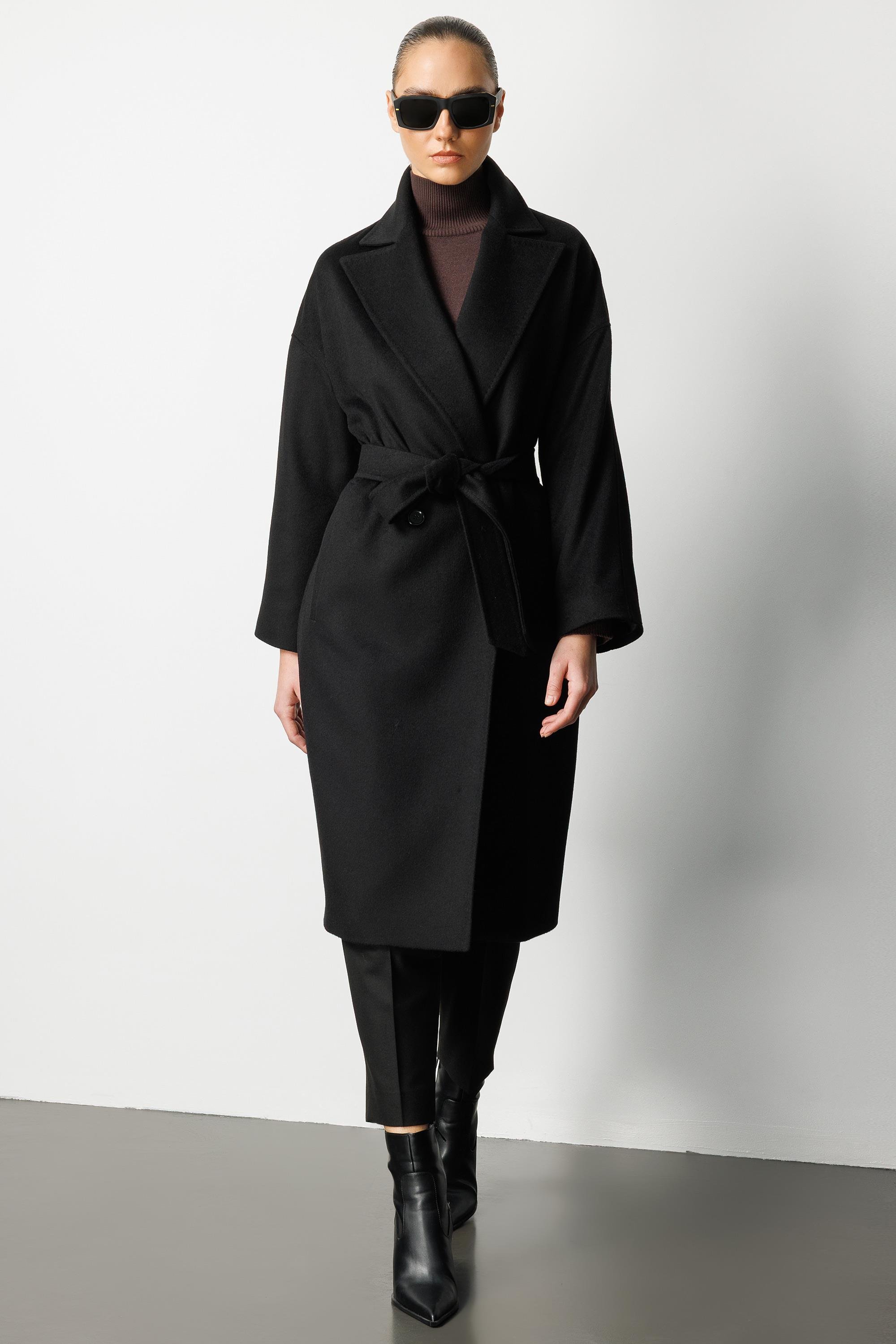 Kruvaze Kemerli Manto