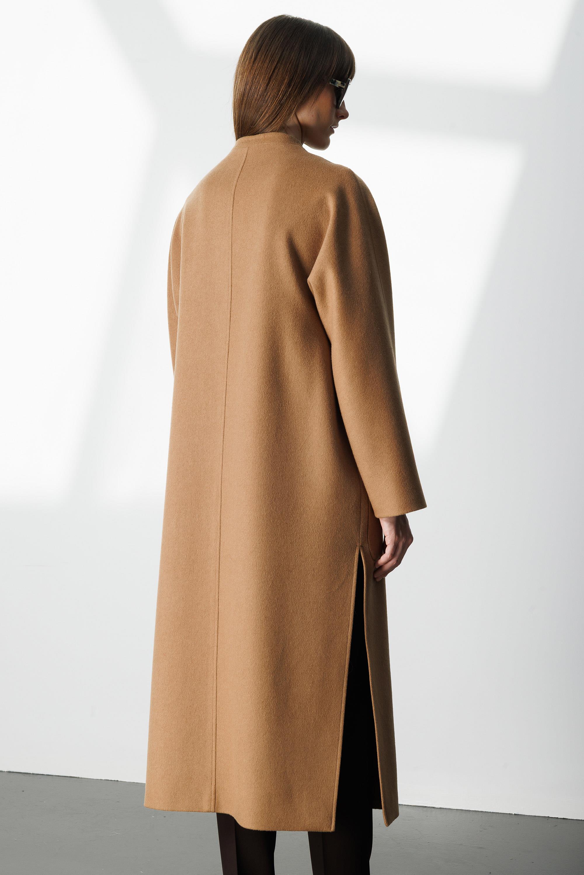 O Yaka Yırtmaçlı Uzun Manto