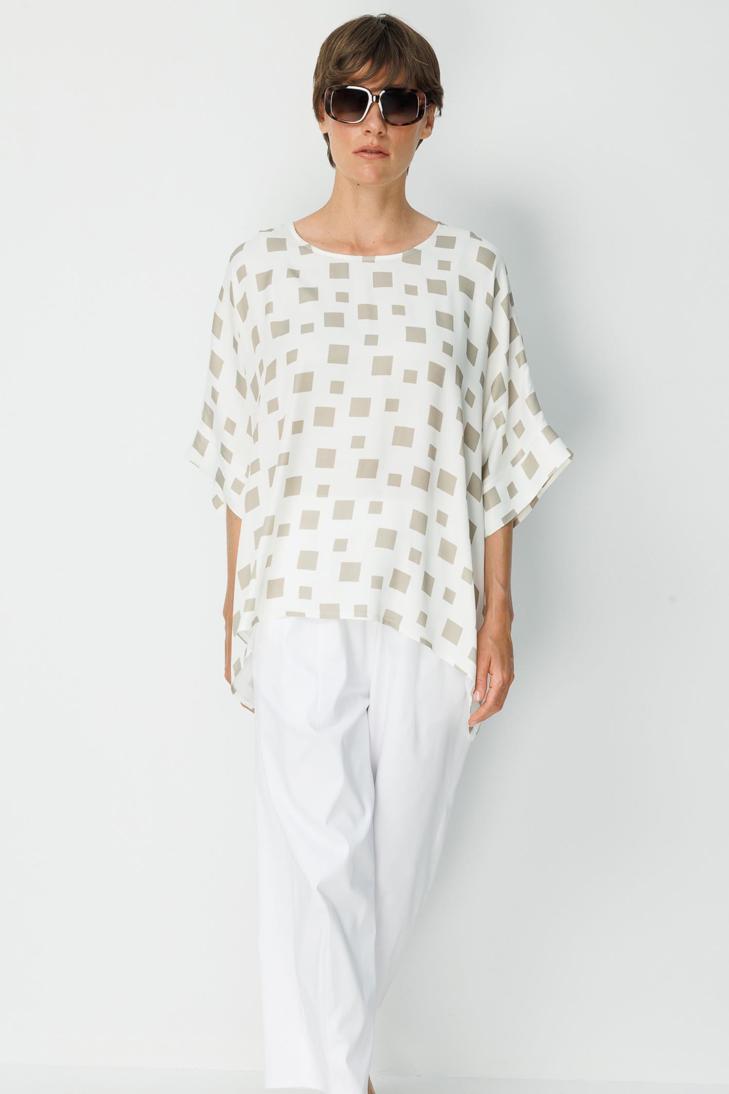 Oversize Kayık Yaka Bluz