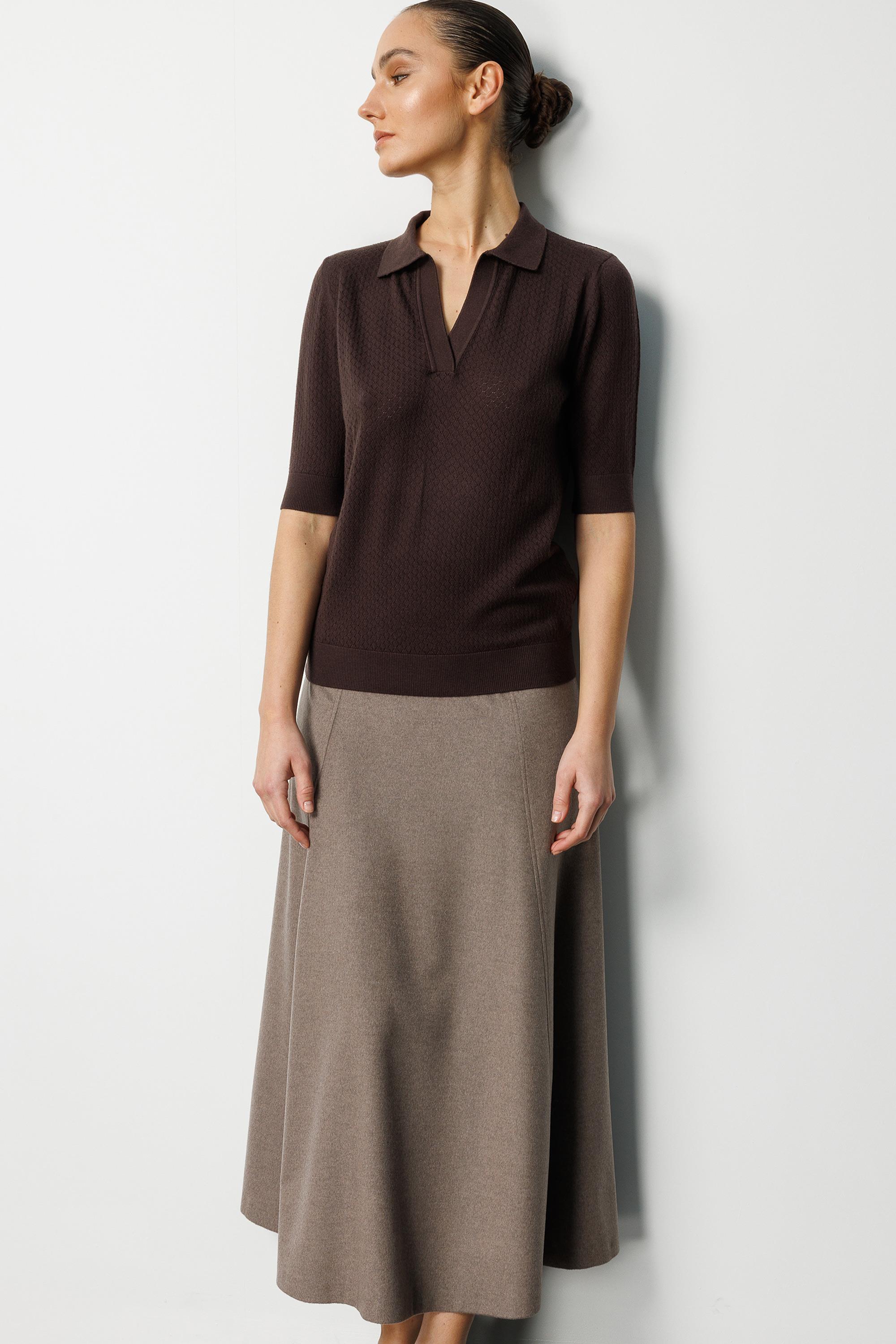 Polo Yaka Ajurlu Yarım Kol Triko