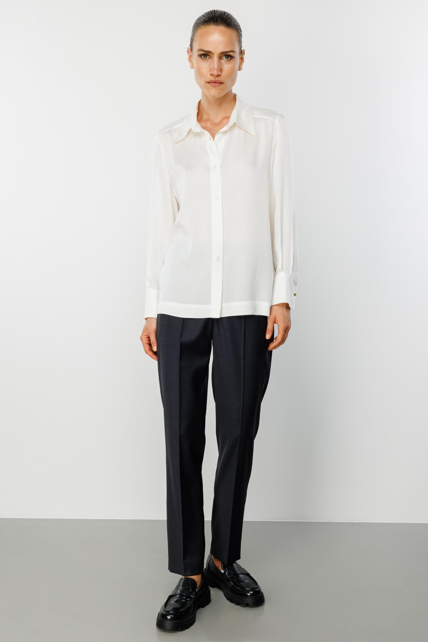Slim Fit Cepli Yün Pantolon