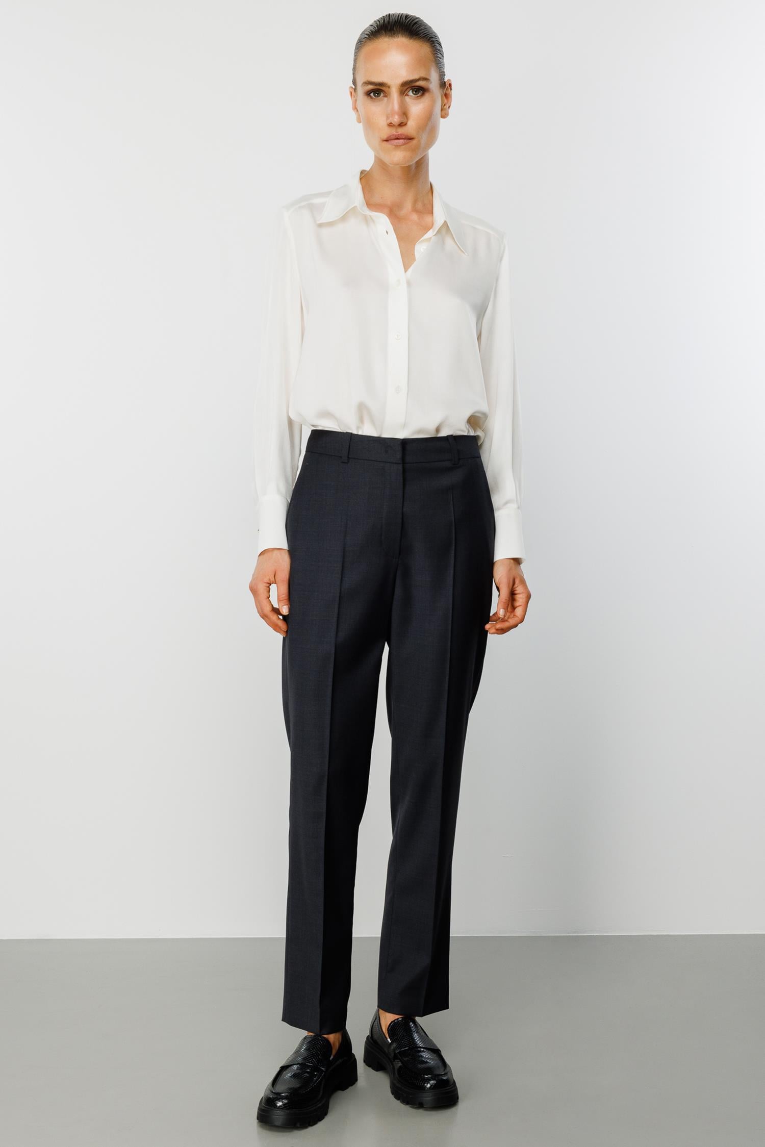 Slim Fit Cepli Yün Pantolon