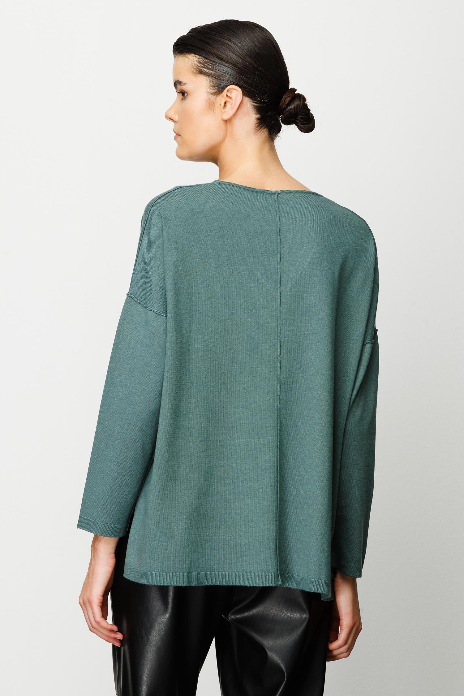 V Yaka Dikişli Oversize Triko