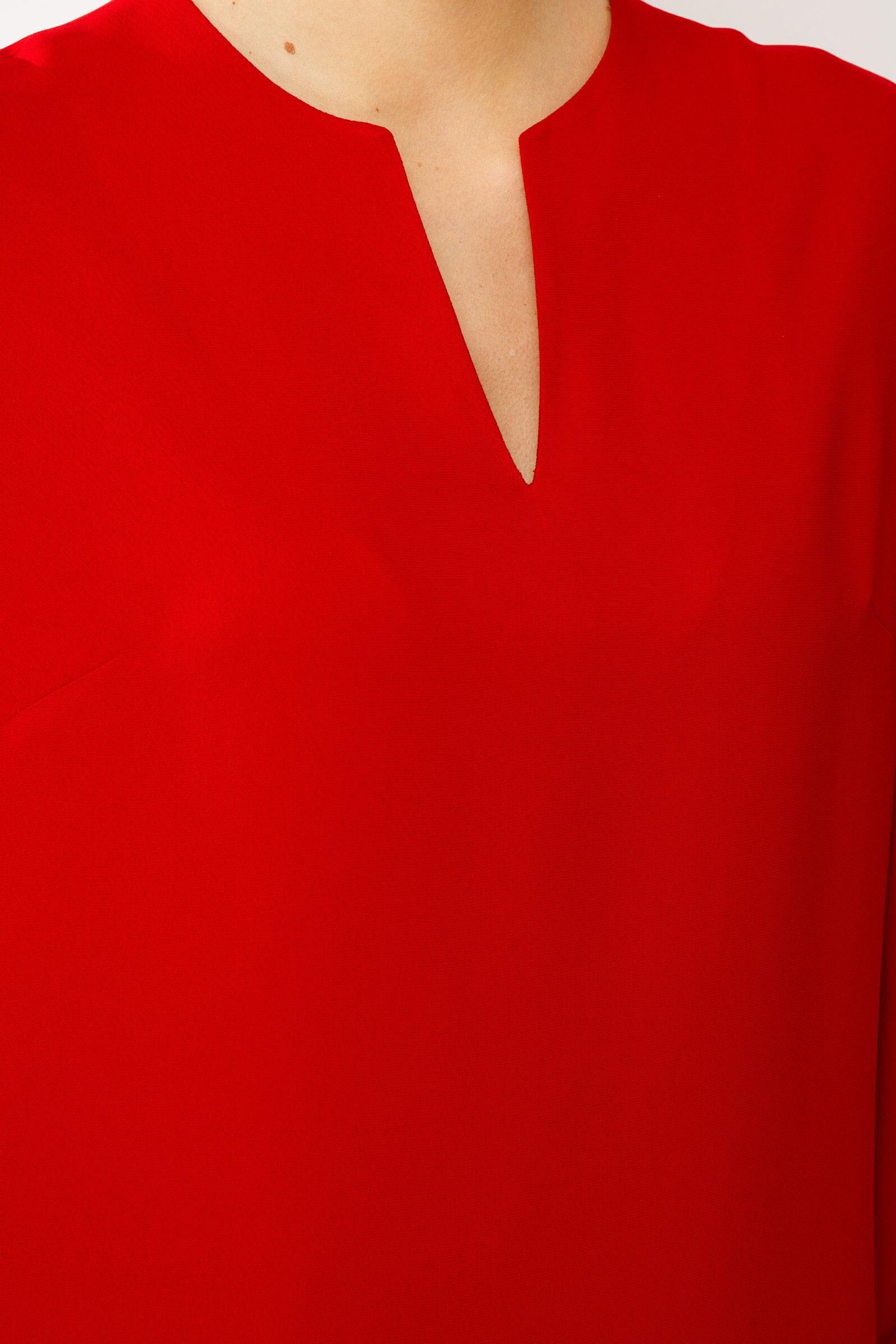 V Yaka Uzun Kol Midi Elbise