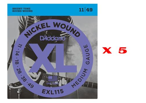 (5 Lİ SET) ELEKTRO GİTAR TEL SETİ, XL, 11-49,