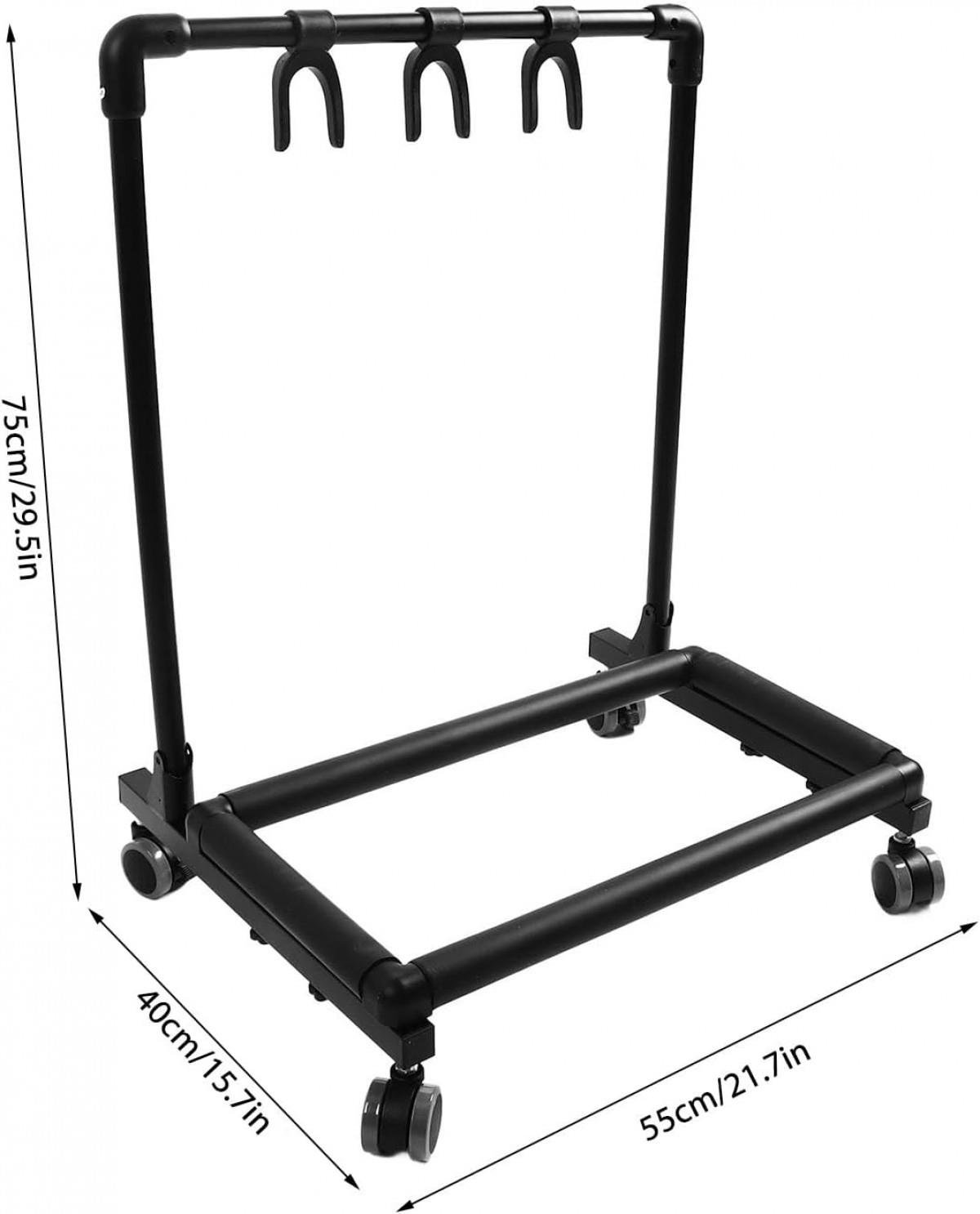 Artstand Tekerlekli Yatay Üçlü Gitar Standı
