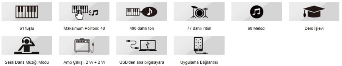 Casio Casiotone CT-S200WEC2 61 Tuşlu Org (Beyaz)