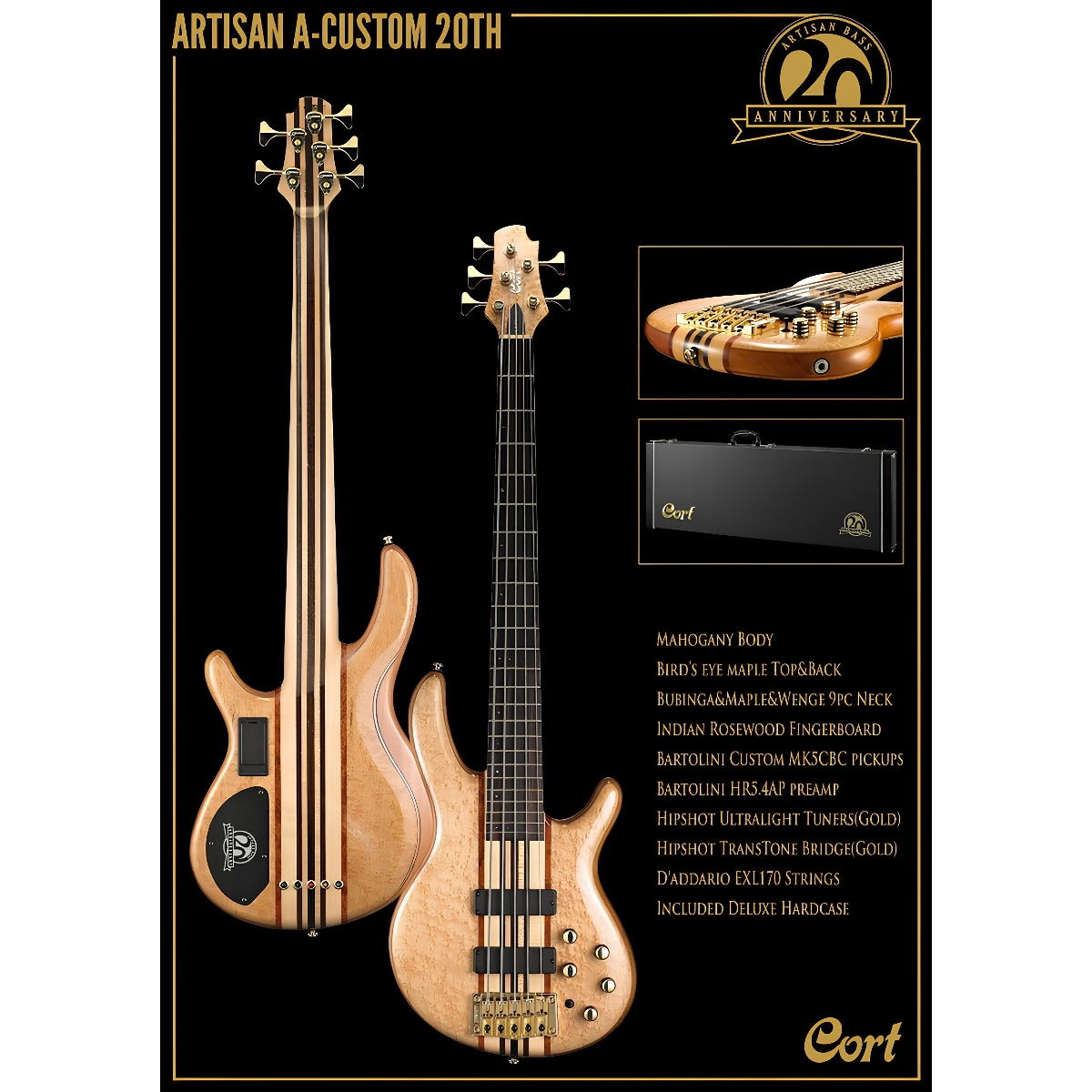 CORT A4 CUSTOM 20THNAT BAS GİTAR ÇANTALI
