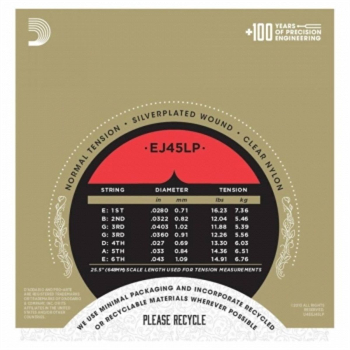 DADDARIO EJ45LP KLASİK GİTAR TEL SETİ