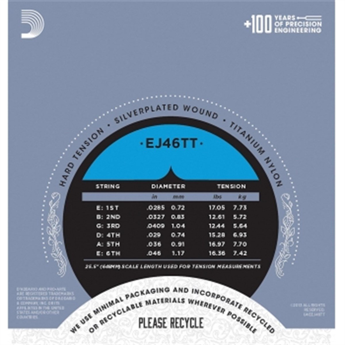 DADDARIO EJ46TT KLASİK GİTAR TEL SETİ HARD TENSION