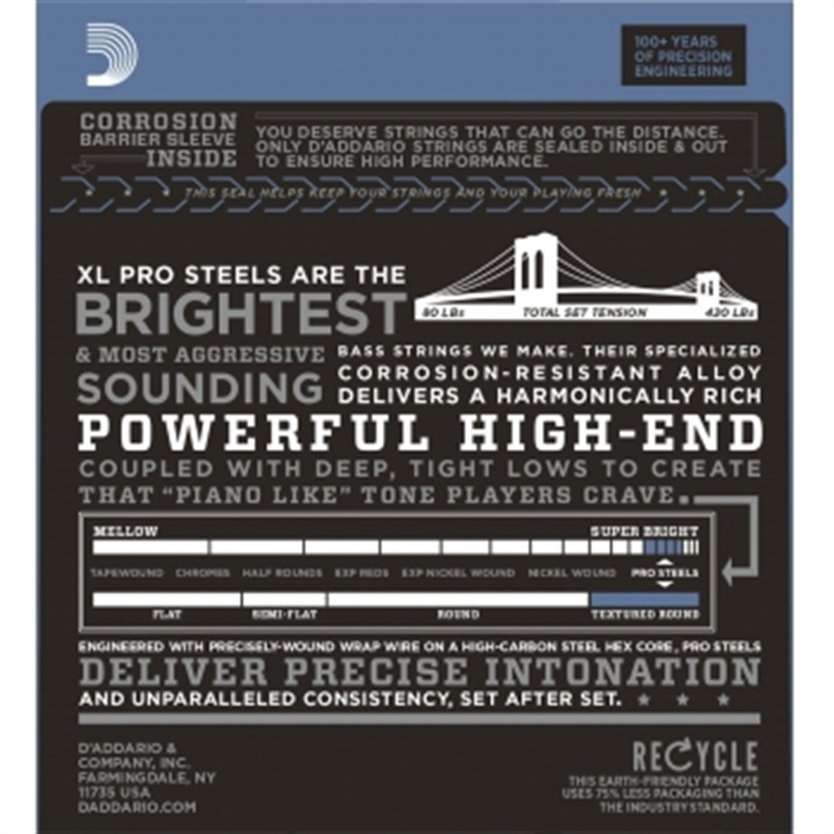 DADDARIO EPS220 BAS GİTAR TEL SETİ 40-95