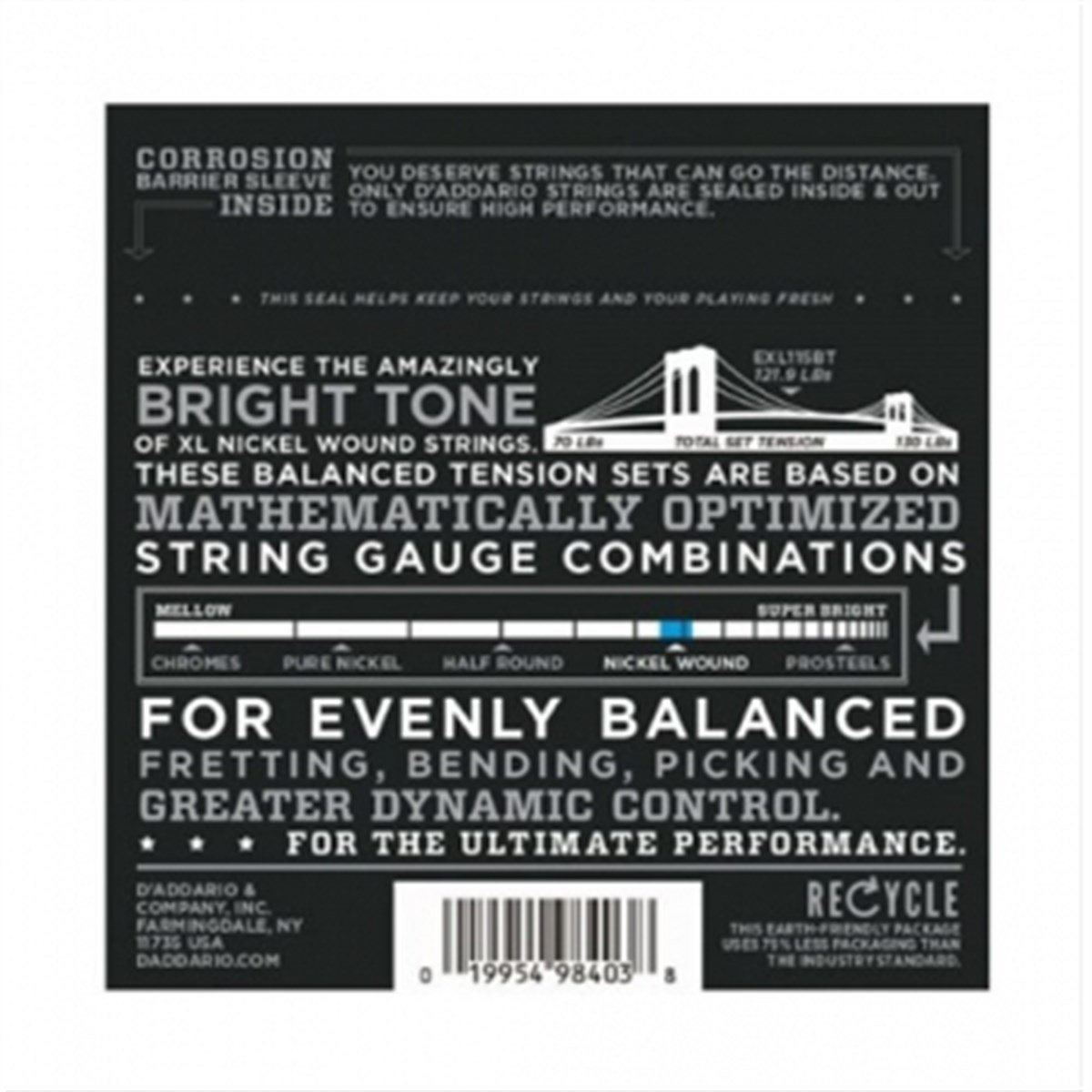 DADDARIO EXL115BT  ELEKTRO GİTAR TEL SETİ XL, 11-50