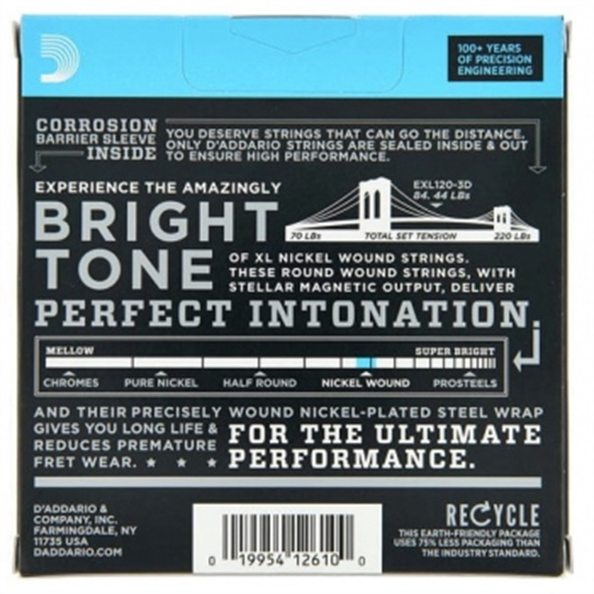 DADDARIO EXL120-3D (3 SET) ELEKTRO GİTAR TEL SETİ, XL, 9-42
