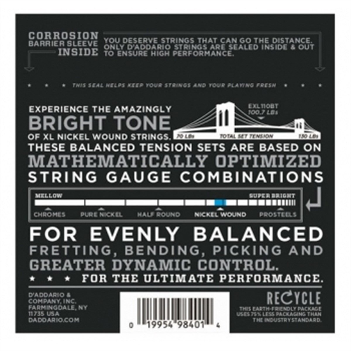 DADDARIO EXL120BT ELEKTRO GİTAR TEL SETİ XL, 9-40