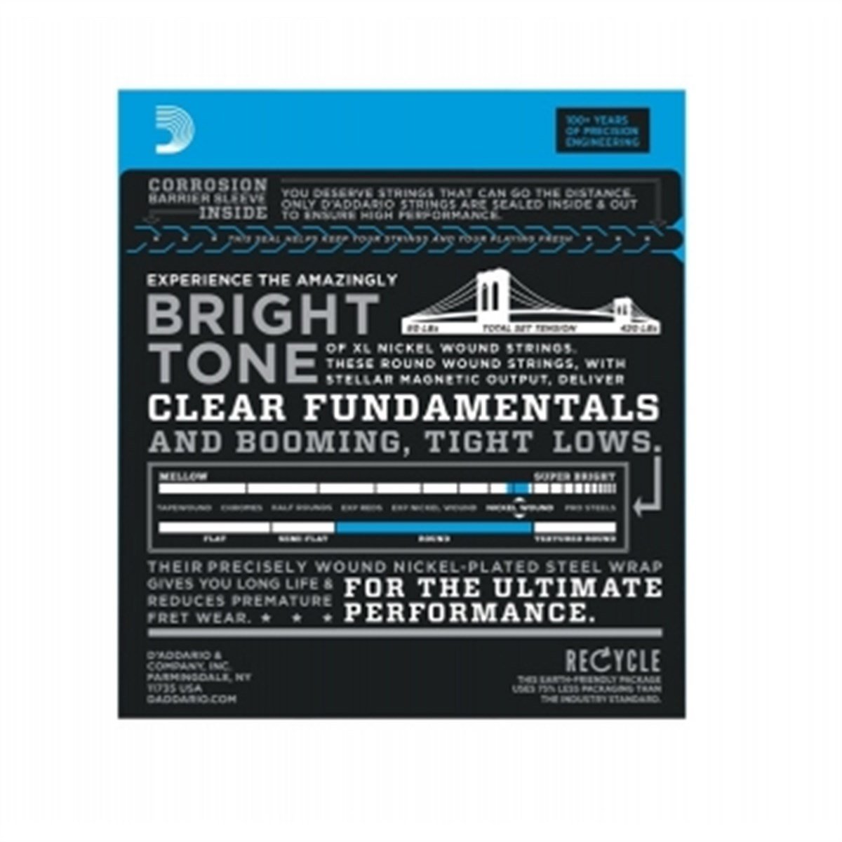 DADDARIO EXL160SL BAS GİTAR TEL SETİ 50-105