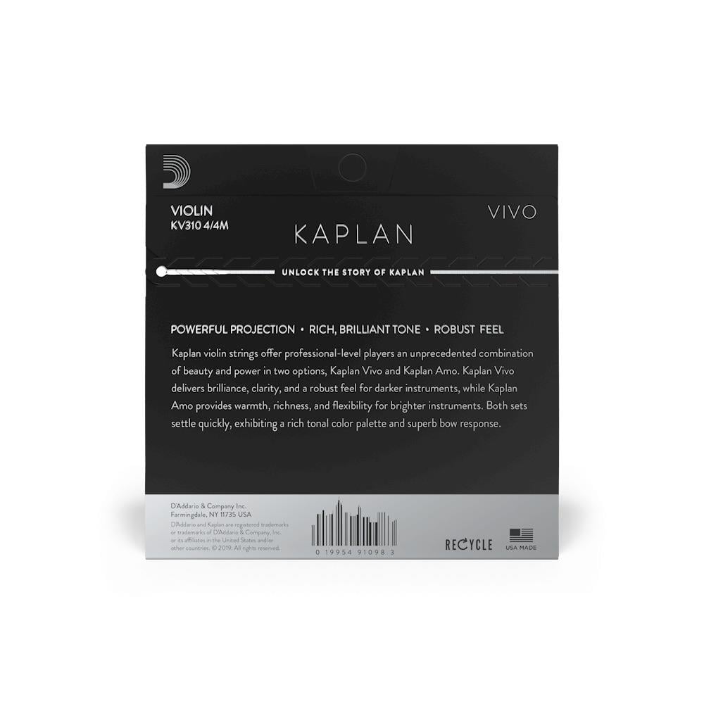 D'Addario KV310 4/4M Kaplan Vivo Keman Teli