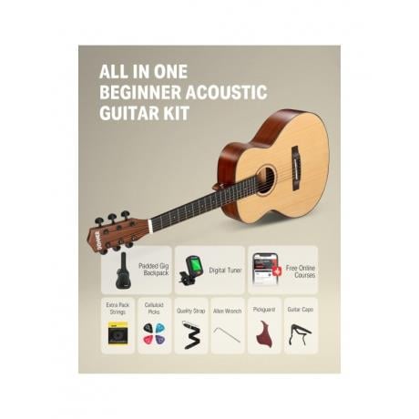 Donner DAG-1 Akustik Gitar Seti (Natural)