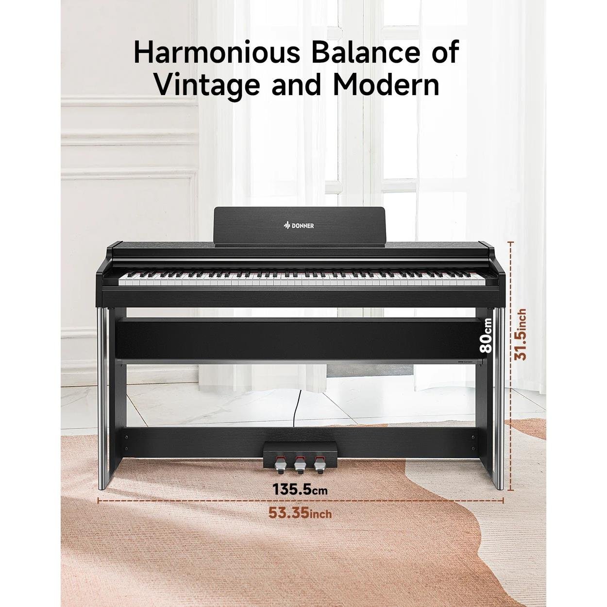 Donner DDP-200 Pro Dijital Piyano (Siyah)