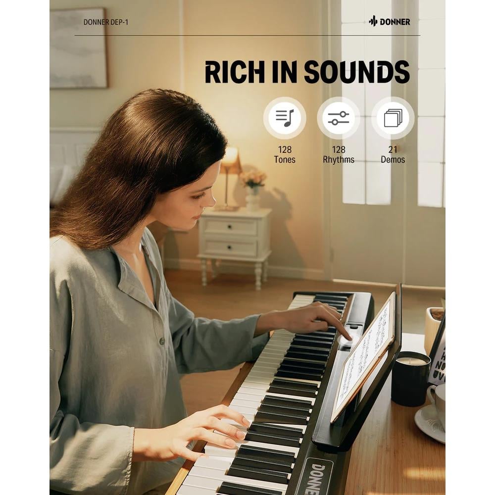 Donner DEP-1 Taşınabilir Dijital Piyano (Siyah)