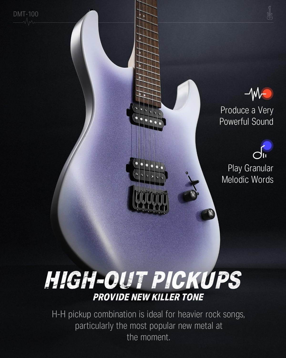 Donner DMT-101B Elektro Gitar (Purple Burst)