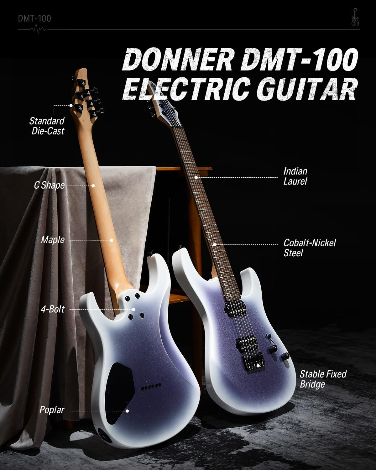 Donner DMT-101B Elektro Gitar (Purple Burst)