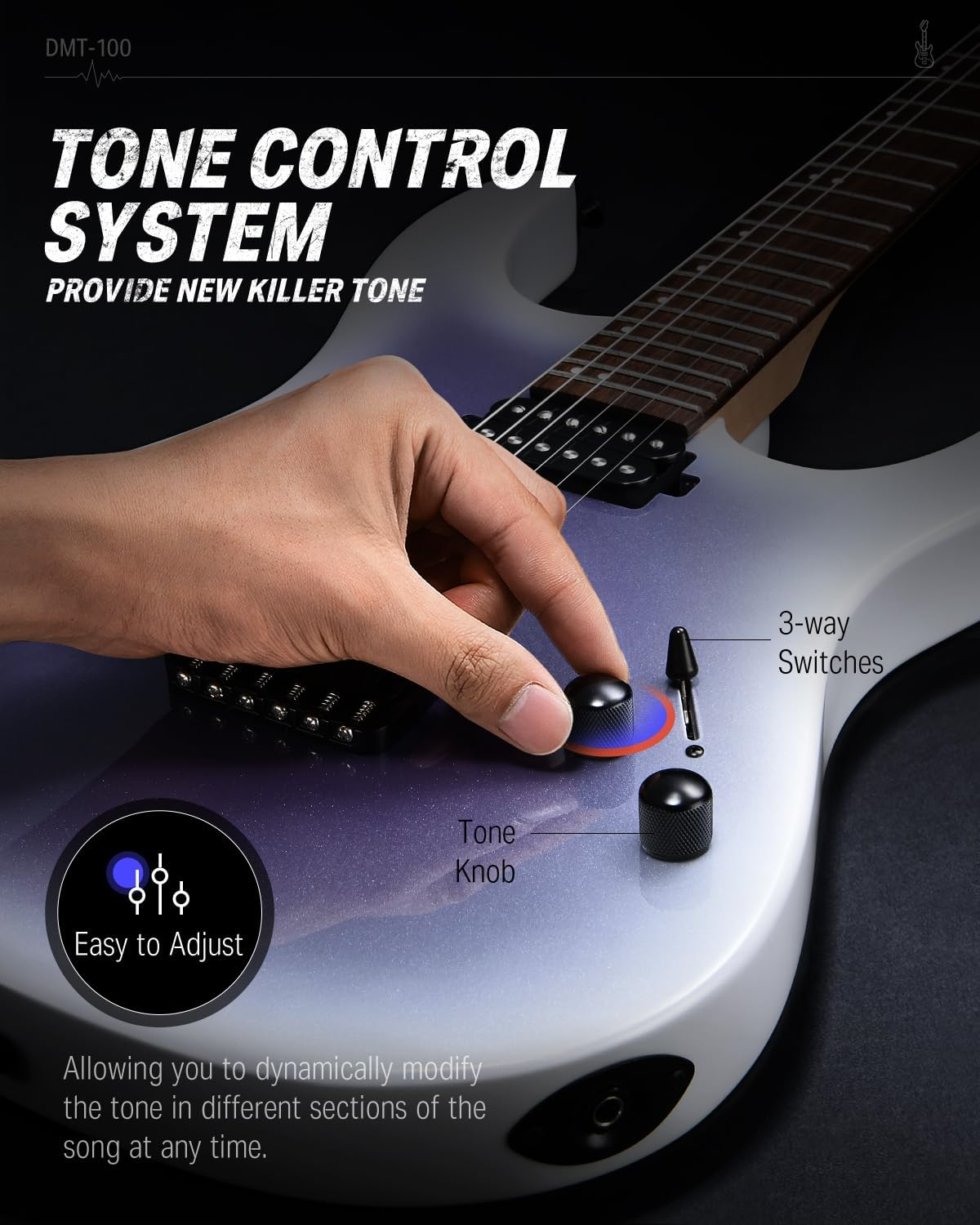 Donner DMT-101B Elektro Gitar (Purple Burst)