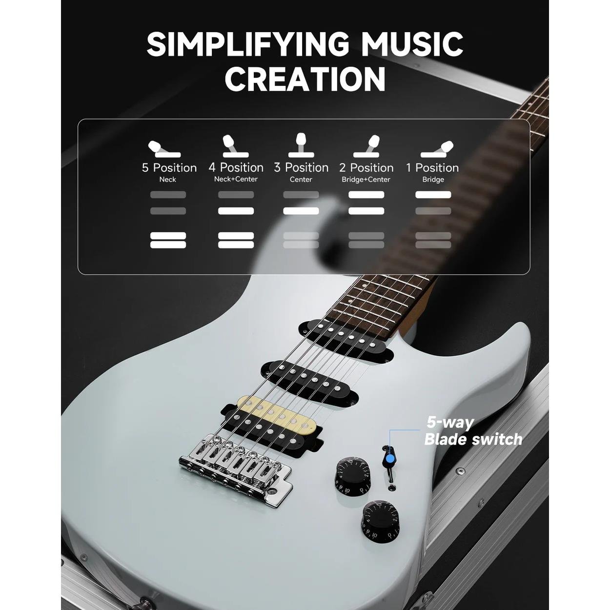 Donner DMT-66 Elektro Gitar (Gri)