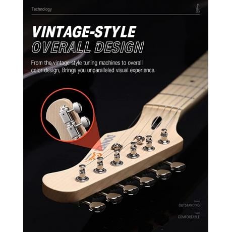 Donner DST-152 Full-Size ST Elektro Gitar (Siyah)