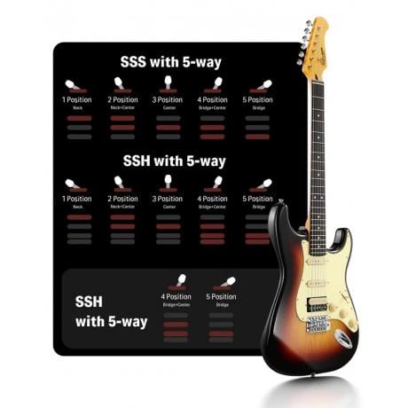 Donner DST-600 Elektro Gitar (3 Color Sunburst)
