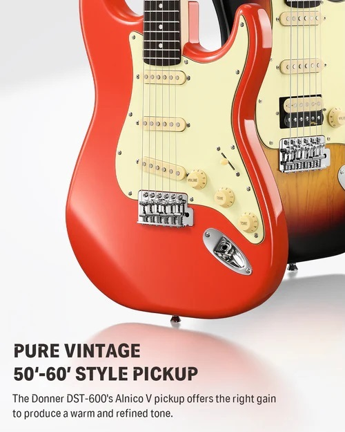 Donner DST-600 Elektro Gitar (Fiesta Red)