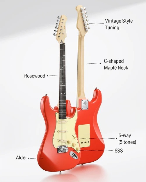 Donner DST-600 Elektro Gitar (Shell Pink)