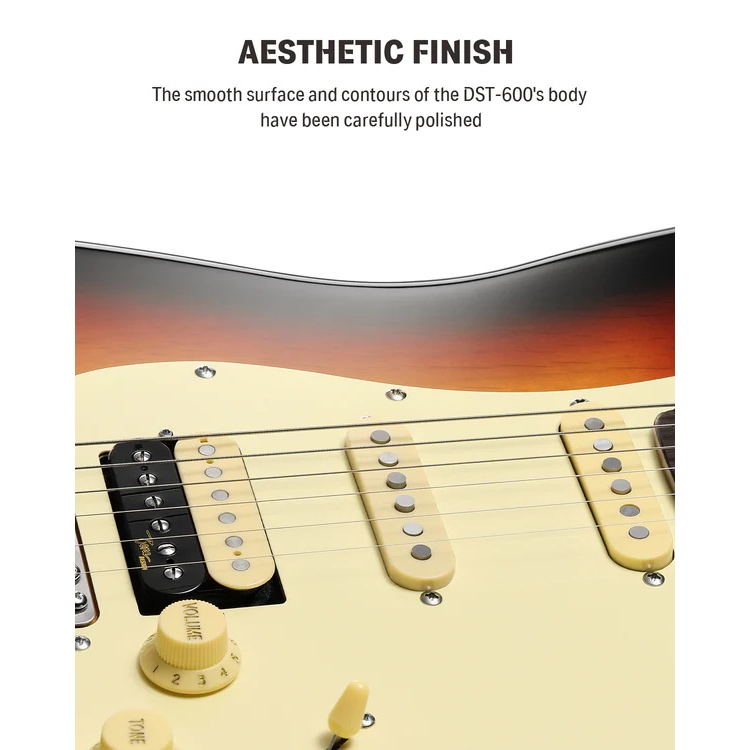 Donner DST-600 Elektro Gitar (Siyah)