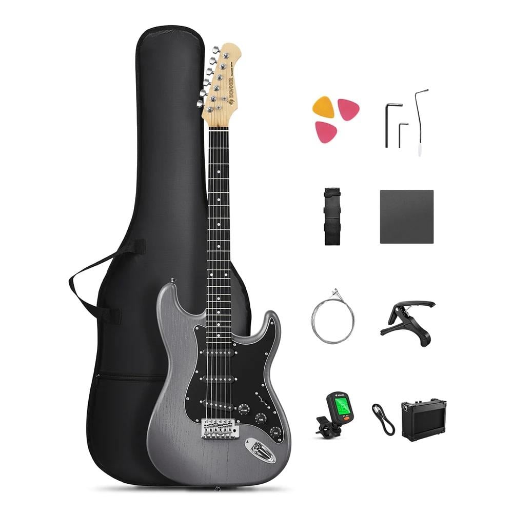Donner DST-80 ST Elektro Gitar Seti (Matton Black)