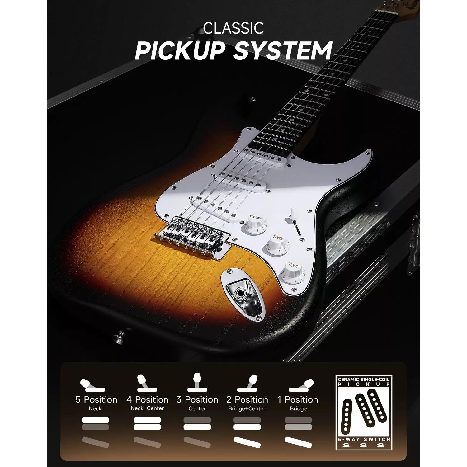 Donner DST-80 ST Elektro Gitar Seti (Sunburst)