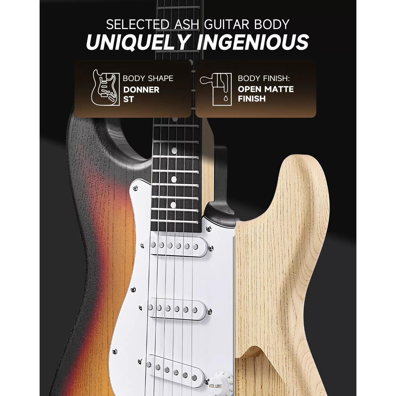 Donner DST-80 ST Elektro Gitar Seti (Sunburst)