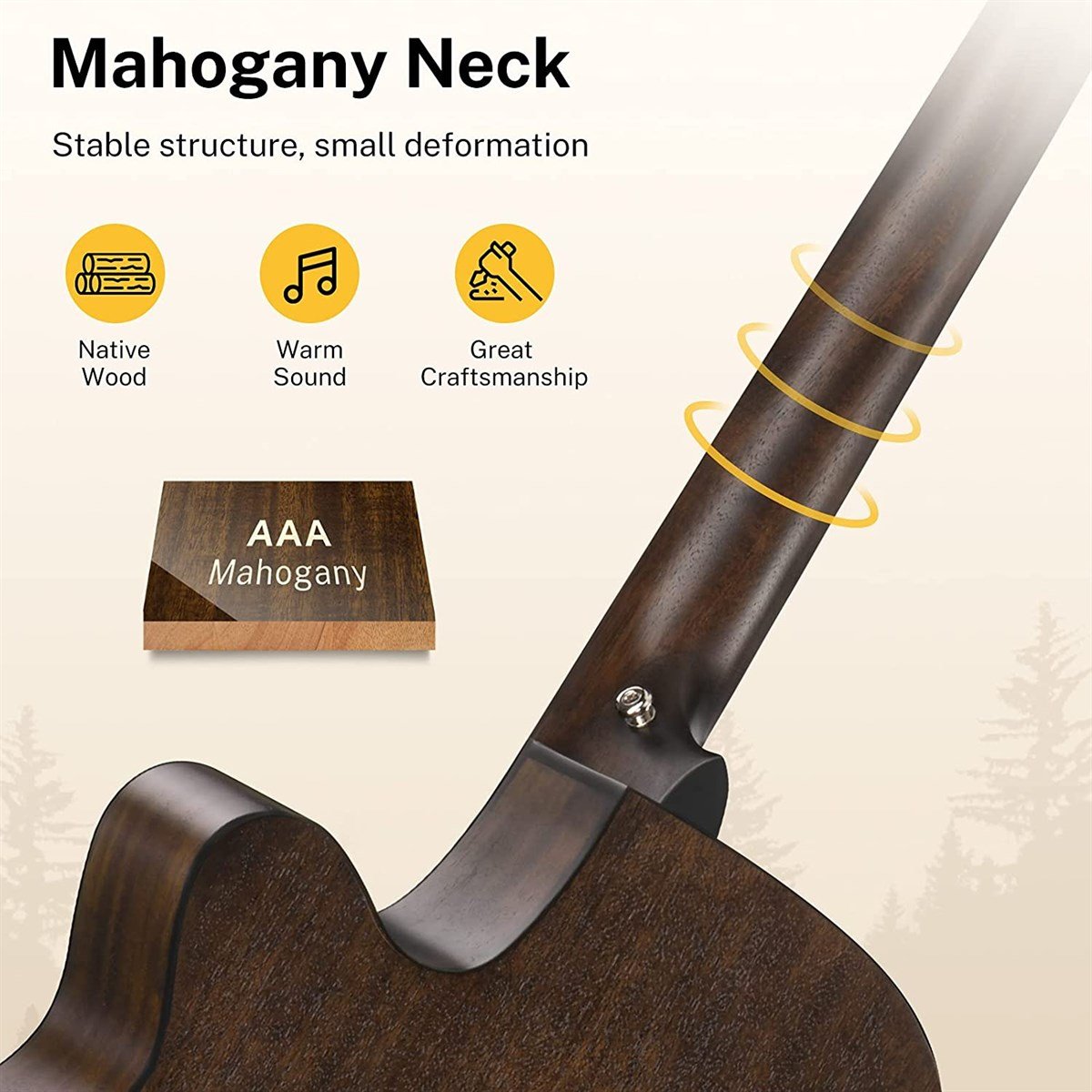 Donner EC2077 Mini Jumbo Cutaway Akustik Gitar Paketi