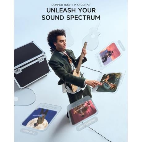 Donner Hush-i Pro Elektro Akustik Gitar (Natural Ladin)