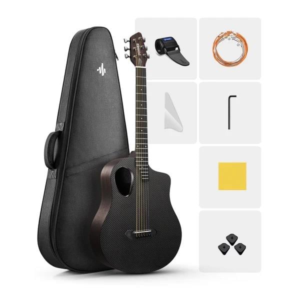 Donner RISING-G1 Carbon Fiber Akustik Gitar Seti (Kahverengi)