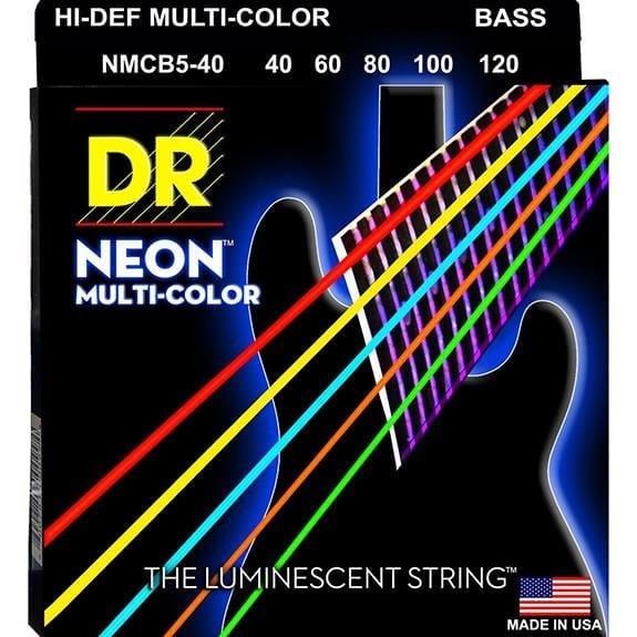 DR Neon Multi Color Bas Gitar 40-120 Uzun Ömürlü Takım 5 Tel (El yapımı)