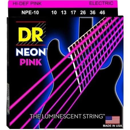 DR Neon Pink Elektro Gitar 0,10 Pembe Takım Tel (El yapımı)