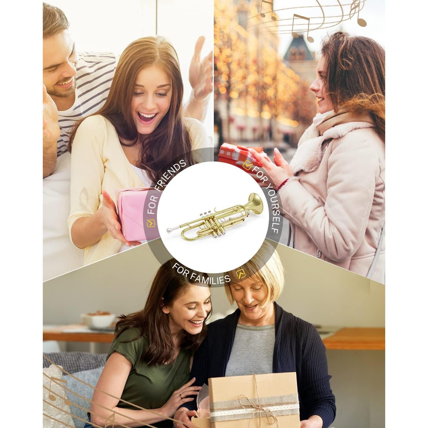 Eastar ETR-380 Standard Si Bemol Trompet (Golden)