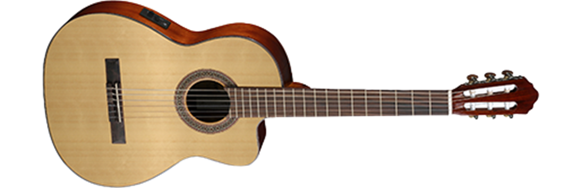 ELEKTRO KLASİK GİTAR, OPEN PORE, LADİN KAPAK, ARKA