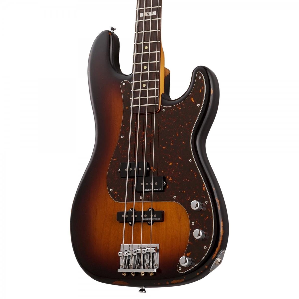 ESP  E-II Vintage-4 PJ 3 Tone Burst Bas Gitar