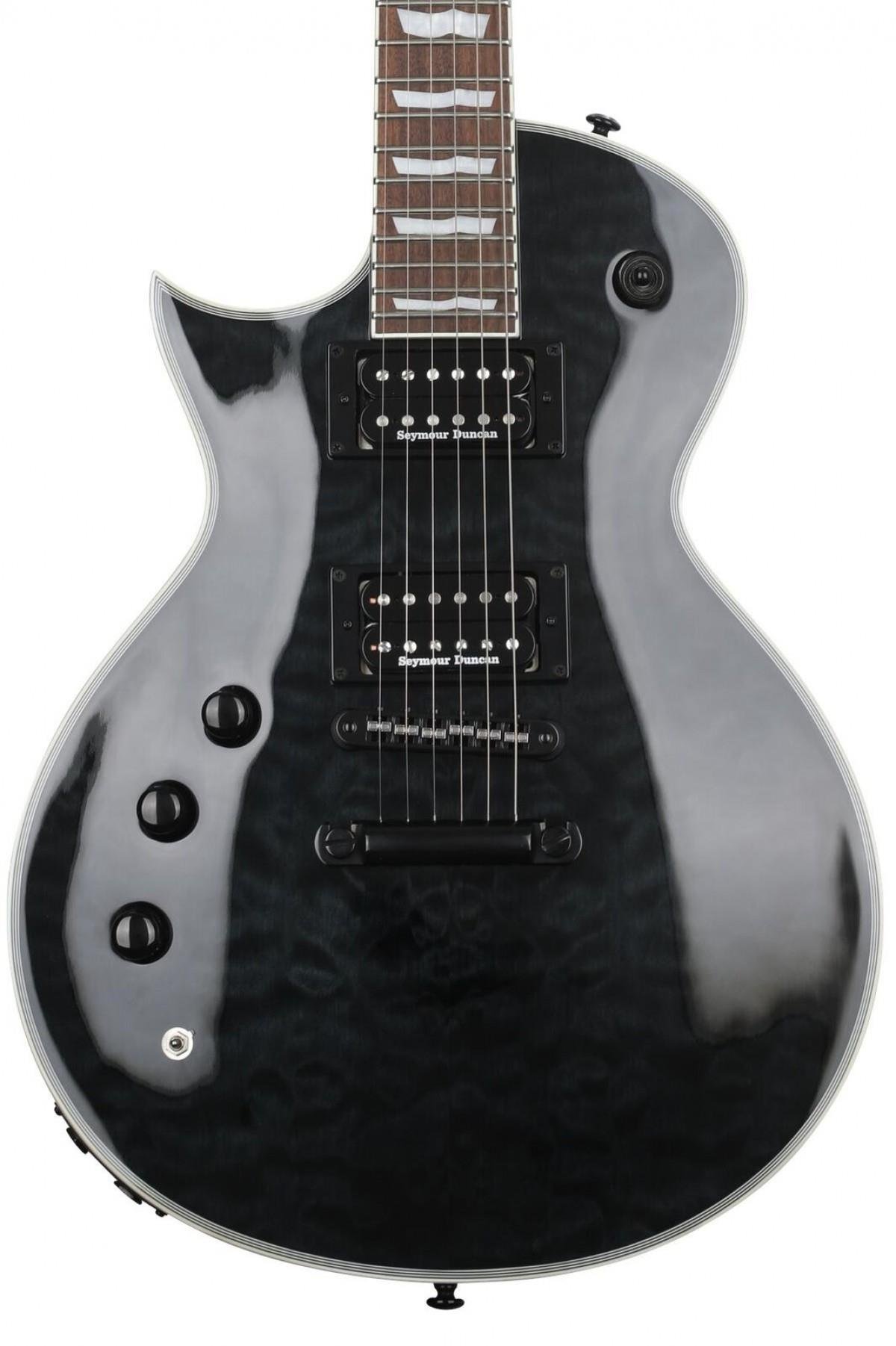 ESP LTD EC-1000 Piezo Quilted Maple Top See Thru Black Solak Elektro Gitar