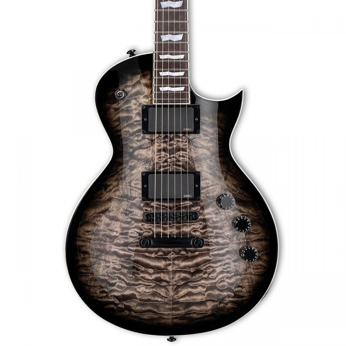 ESP LTD LEC400QMSTBLKSB EC-400 See Thru Black Sunburst Elektro Gitar