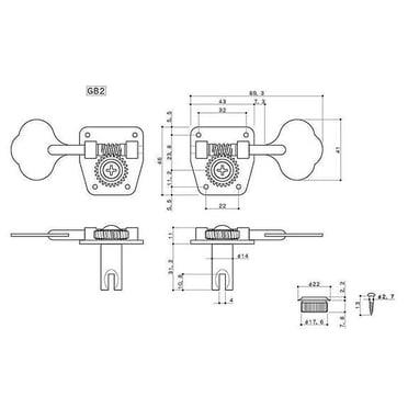 Gotoh GB2-5 Beş Tel Bas Gitar Burgu Seti Nikel (4+1 Dizilim)