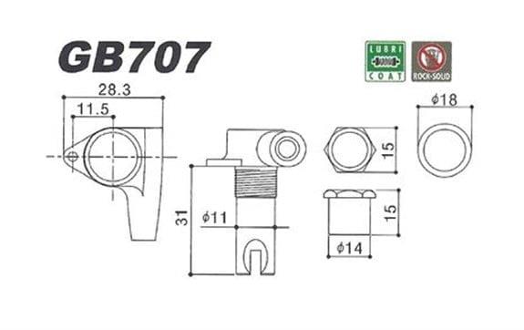 Gotoh GB707CK2 Bas Gitar Tekli Burgu Metalik Siyah (Üst)