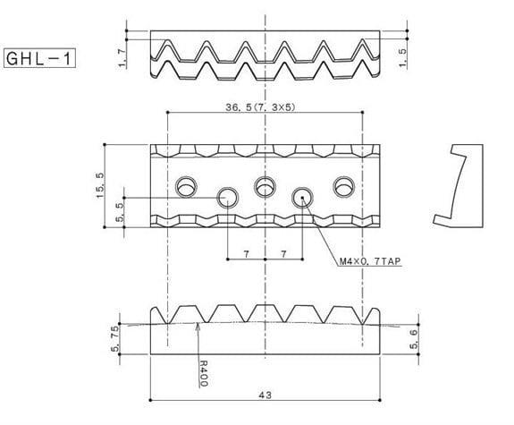 Gotoh GHL1B Elektro Gitar Üst Eşik Kilidi Tüm Set - Floyd Rose Locking Nut 43mm