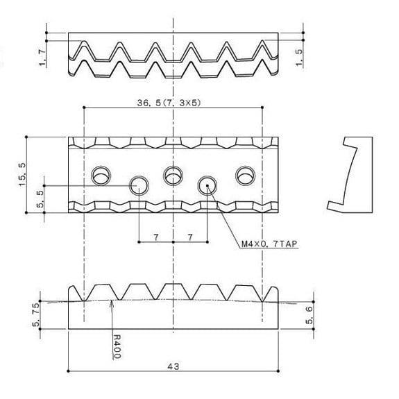 Gotoh GHL1G Elektro Gitar Üst Eşik Kilidi Tüm Set - Floyd Rose Locking Nut 43mm - Altın